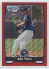 2012 Bowman Chrome Prospects Redemption Refractor Red Wave 16/25 Joe Ross 1u6