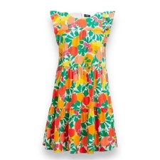 J. Crew Women's Fruit Print Tropical Linen Blend Mini Dress Multicolor Size 2