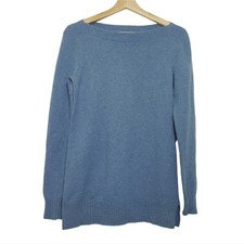 Ann Taylor LOFT Size XS Wool Blend Wide Neck Soft Comfy Sweater Blue