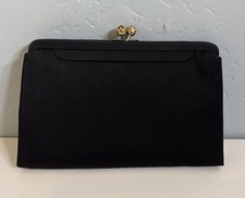 Vintage After Five Black Satin Evening Clutch MCM - Purse Bag Cocktail