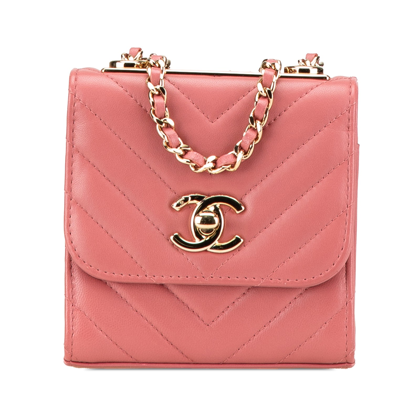 Chanel Mini Chevron Lambskin Trendy CC Crossbody Wallet  