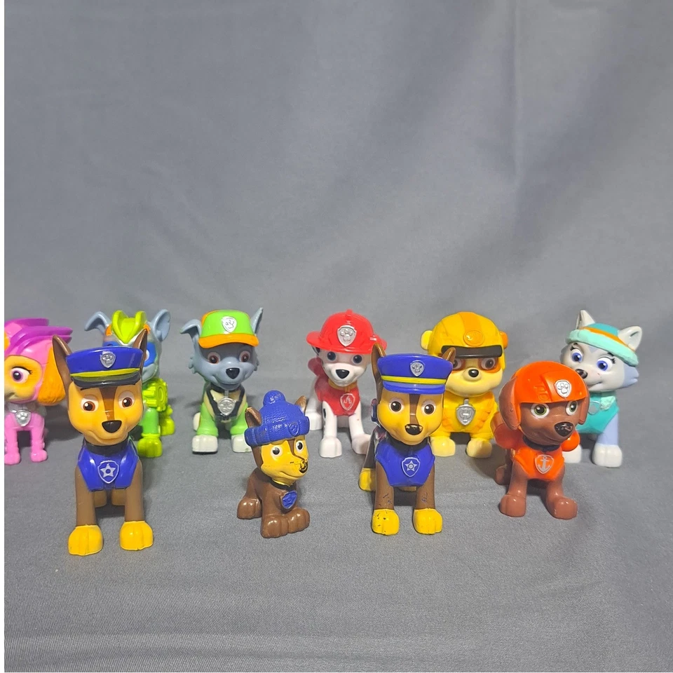 Lote de 10 bonecos Paw Patrol Rocky Rubble Marshall Chase Everest Skye Zuma - Imagem 2 de 4