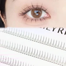 J Curl V Shape Manga Eyelashes Black Under Eye Bottom Lash Clusters Korean