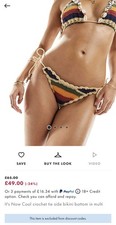 Women’s ASOS It’s Now Cool Multicoloured Crochet Knit Bikini Bottoms Size M/L