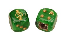 Schwinn Krate Stingray S Dice Bicycle Tire Valve Caps Pair - Swirl Green