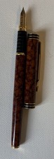 Stylo plume WATERMAN IDEAL Plume or 18K-750 Corps laqué brun Marbré