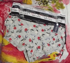 4 NEW NAUTICA NT9277 4PKAS PLUS SIZE SIGNATURE WAIST COTTON BOYSHORT PANTIES 1X