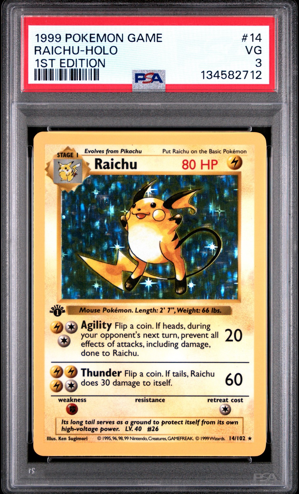Raichu 1999 Pokemon Game #14 1st Edition Holo Price Guide - Sports