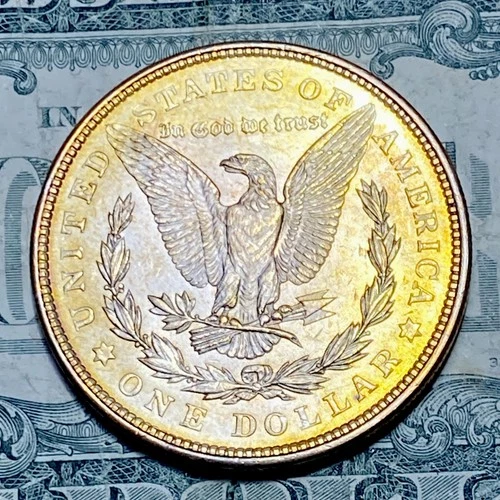 S92 💎 UNC 1921 Morgan Silver Dollar STUNNING NEON REV STRIPED OBV BEAUTIFUL