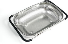 Over Sink Expandable Colander, Fine Mesh Strainer Basket with Extendable