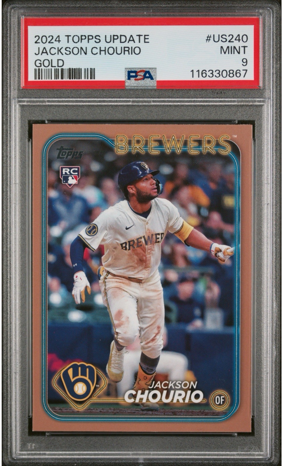 2024 TOPPS UPDATE GOLD #US240 JACKSON CHOURIO #/2024 PSA 9