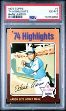1975 Topps - '74 Highlights Hank Aaron #1 PSA 6