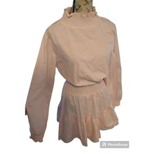 Nasty gal puff sleeve ruffled turtleneck dress y2k barbie pink