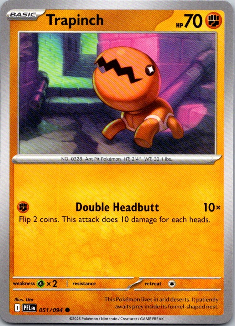 2025 POKEMON ME02 - PHANTASMAL FLAMES - TRAPINCH COMMON #51 /94