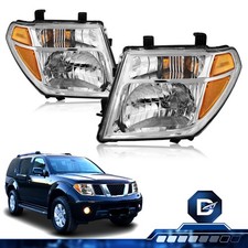 For 2005-2008 Nissan Frontier 05-07 Pathfinder Halogen Chrome Headlights Pair