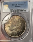 1921 P Morgan Silver Dollar PCGS MS66+ Plus Rainbow Toned