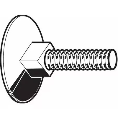 Elevator Bolt, 5/16''-18 Thrd Sz, 3 In L, Steel, Zinc Plated Finish, 25 Pk,