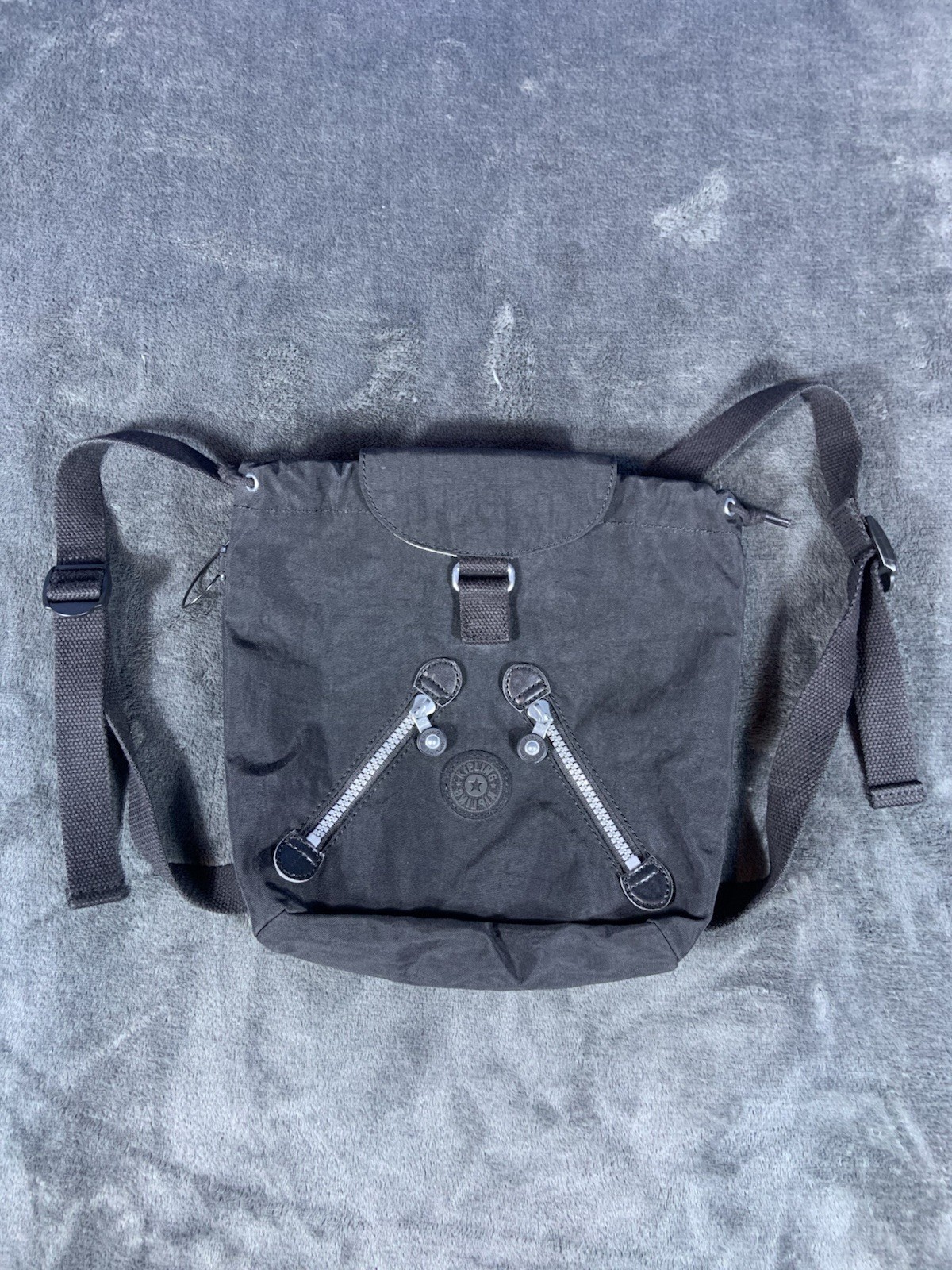 Vtg Kipling Black Mini Backpack Drawstrings - image 1