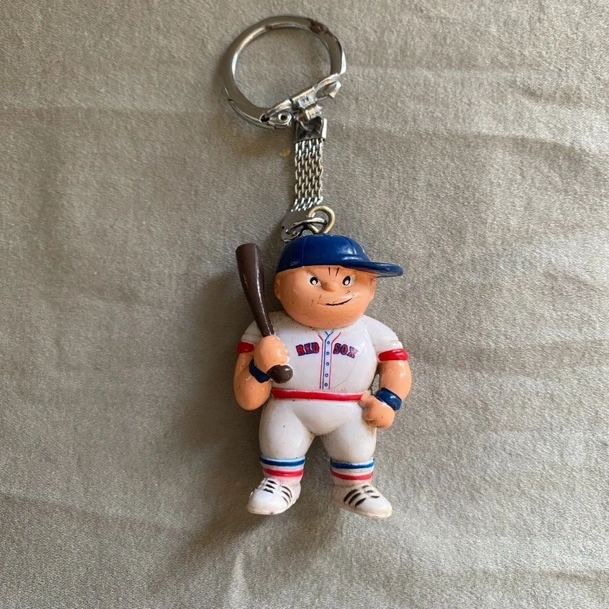 Vtg 1988 Lil Sports Brat MLB Boston Red Sox White Jersey Keychain Key Ring - Image 2 of 4