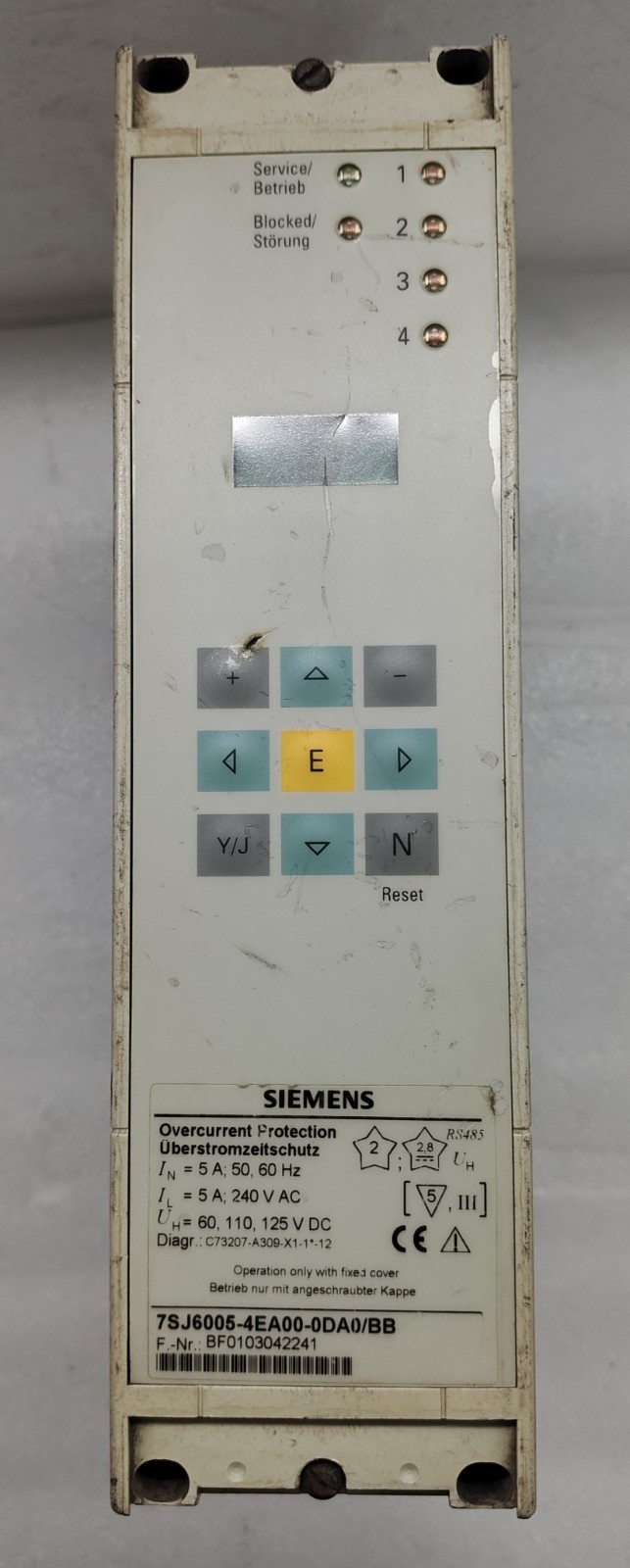 Siemens 7SJ6005-4EA00-0DA0/B numerical overcurrent protection relay
