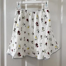 Gap x DOEN Floral Skirt Elastic Waist Ivory Girls Size Medium 8 NWT