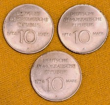 3 x monety specjalne NRD 10 marek 30 lat NRD z 1974 roku