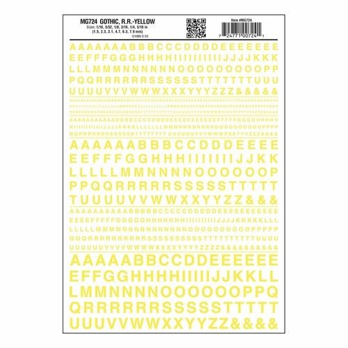 Gothic RR Yellow Dry transfer Sheet – Woodland Scenics MG724