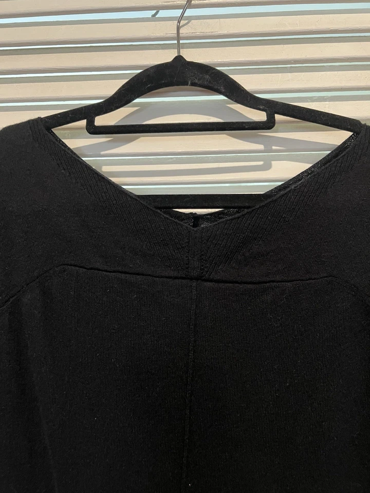 Túnica de cachemir de seda de diseñador Patrizia Pepe Firenze punto largo negra talla 3 Foto 2 de 4