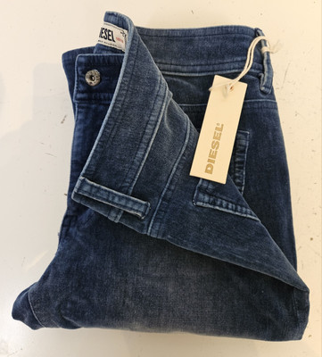 Diesel Livies Jeans - Soft Moleskin Navy Super Slim Jeggings - W 28 L33 Neu mit Etikett