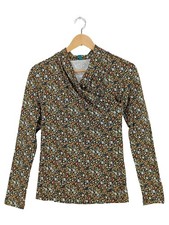 Tranquillo T-shirt Manches Longues Femme Floral Bio Coton (EU 34, INT XS)