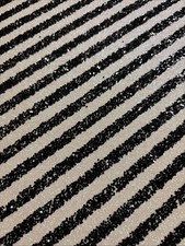 Glitter Black Stripe FAUX LEATHER SHEET 8x13