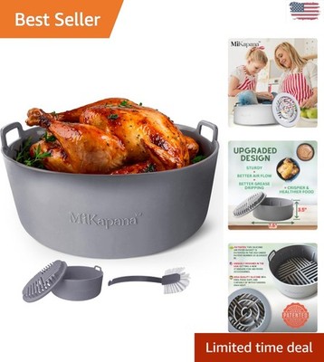 Crispy Food Made Easy: 7.5'' Silicone Air Fryer Liners for 3-5QT - Eco-Friendly