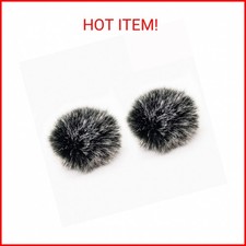 Lavalier Wind Muff 2 Pack Lapel Microphone Wind Muff 0.2/0.4 Inch Furry Lav Wind