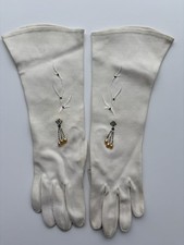 Vintage Wear Right Women's Long Opera Gloves Ivory Pearls Size 6 1/2 Note 