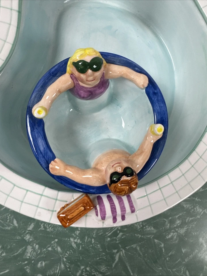 De colección 1995 Lotus Piscina y Bañera de hidromasaje Chip Take A Dip Servir Fiesta Set  Foto 3 de 4