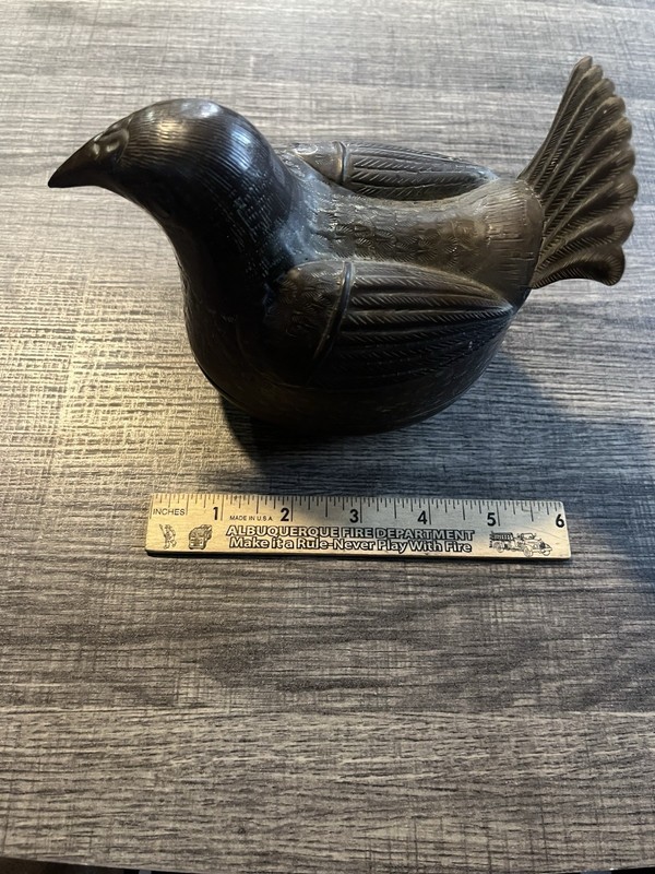 Vintage Cambodian Metal Betel Bowl Bird. Brass? 6”.