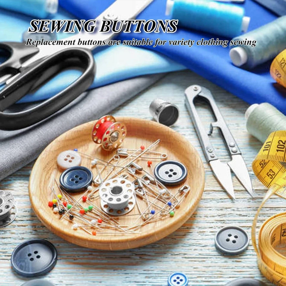 168 Pcs Mixed Resin Sewing Buttons - 5 Sizes, Waterproof 4-Hole Craft Essentials - Image 4 of 4