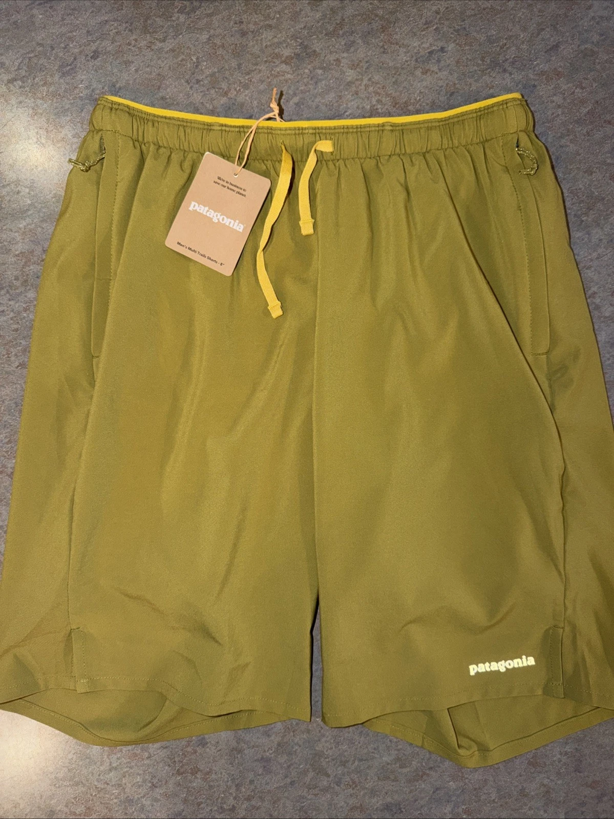 Patagonia Multi Trails Shorts 8" NWT Mens Graze Green Sz S Lined Hiking Running
