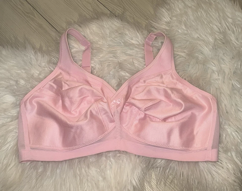 Sujetador deportivo Glamorise 1005 Magic Lift sin cables sin costuras sin forro para mujer 42D rosa Foto 2 de 4