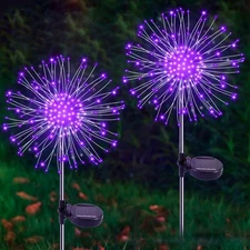 Solar Garden Lights Outdoor, 2 Pack 120 LED Twinkling Firework Lights Decorat