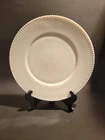 3 Vintage Westmoreland Milk Glass Dinner Plate Beaded Edge solid white 10 1/2 "
