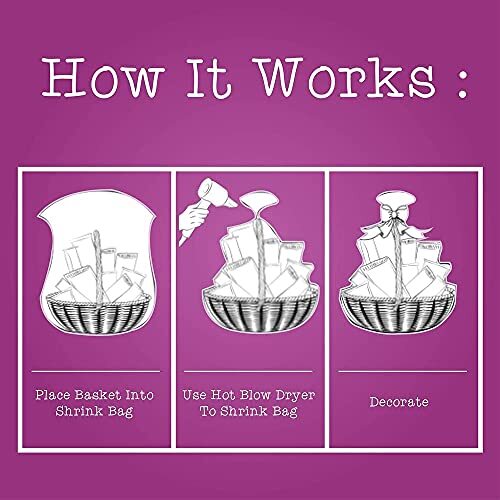 Shrink Wrap 5 Pack Basket Bags for Gift Baskets Clear Cellophane PVC