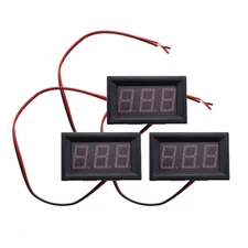 3Pcs DC 4.5-30V Blue LED 3Digital Display Voltage Meter Voltmeter Panel