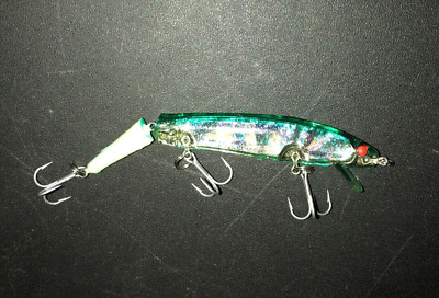 NORMAN JOINTED MINNOW FISHING LURE DISCONTINUED NEW 4.5 CLEAR BLUE WITH INSERT