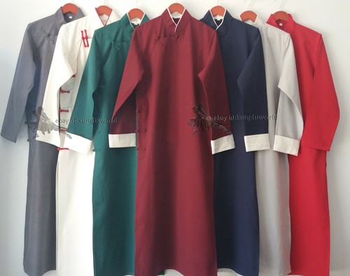 Wing Chun IP Uomo Accappatoio Tai Chi Uniforme Wushu Cappotto Kung Fu Tuta Cotone Cheongsam - Foto 7 di 16