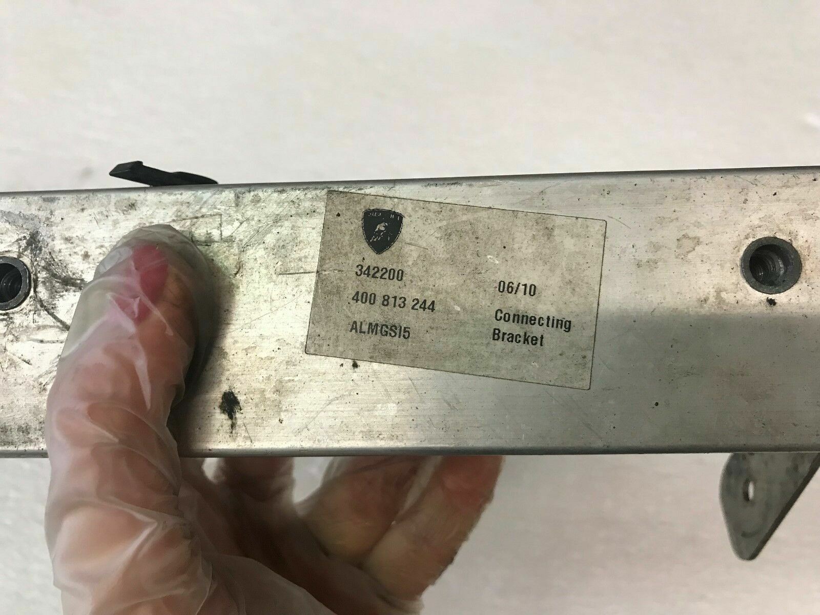 LAMBORGHINI GALLARDO REAR RIGHT BUMPER REBAR SUPPORT BRACKET OEM 400813244