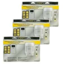 3 pack of NEW Defiant Daylight Adjusting Indoor Digital Timer with Motion Sensor