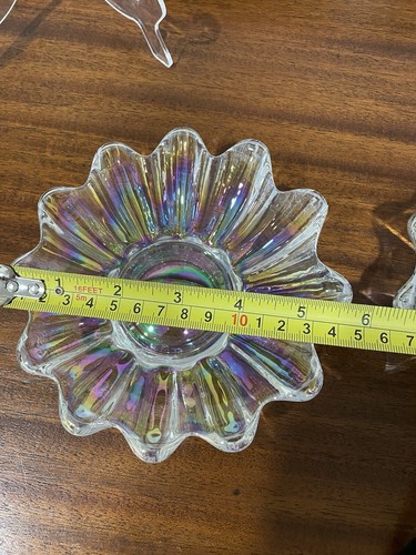 Vintage Iridescent Federal Glass Berry Bowls Celestial Sunburst Design - Picture 8 of 8