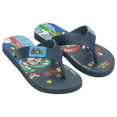 Ipanema Kids' Super Mario Flip Flops, Style# 05GR24BR, Size 7, Multicolor