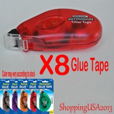 8 X Bazic Glue Tape Adhesive Roller Permanent 0.31”X8.74 yrd. home office